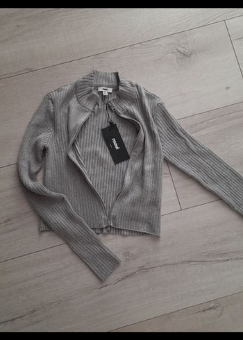 Gri Yarım Fermuarlı Yüksek Yakalı Kadın Kazak - Görsel 2