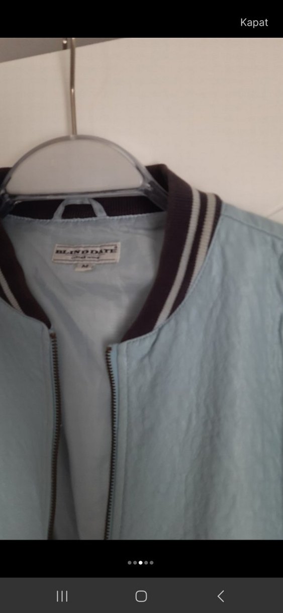 Kadın Mavi kolej ceket - Görsel 3