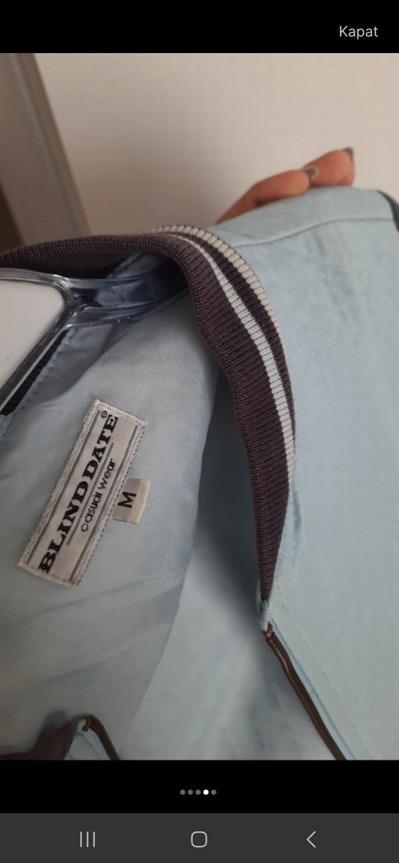 Kadın Mavi kolej ceket - Görsel 4