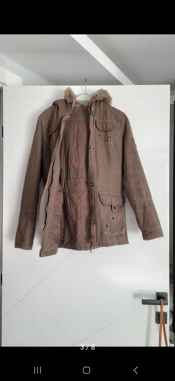 kadın kahverengi parka - Görsel 3