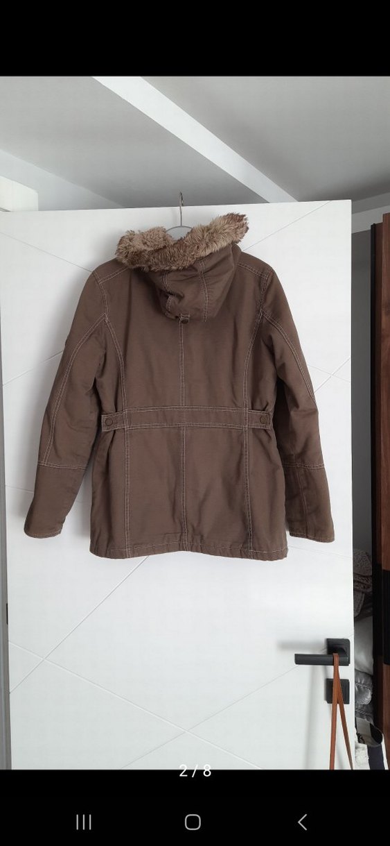 kadın kahverengi parka - Görsel 2