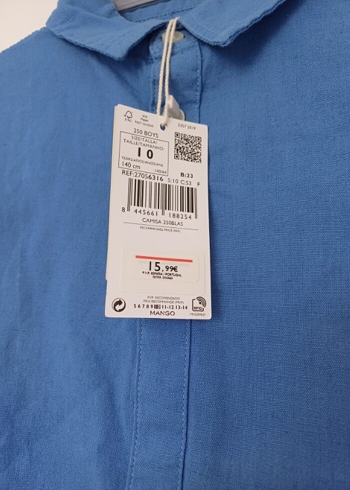 Mango 10 yaş gömlek - Görsel 3