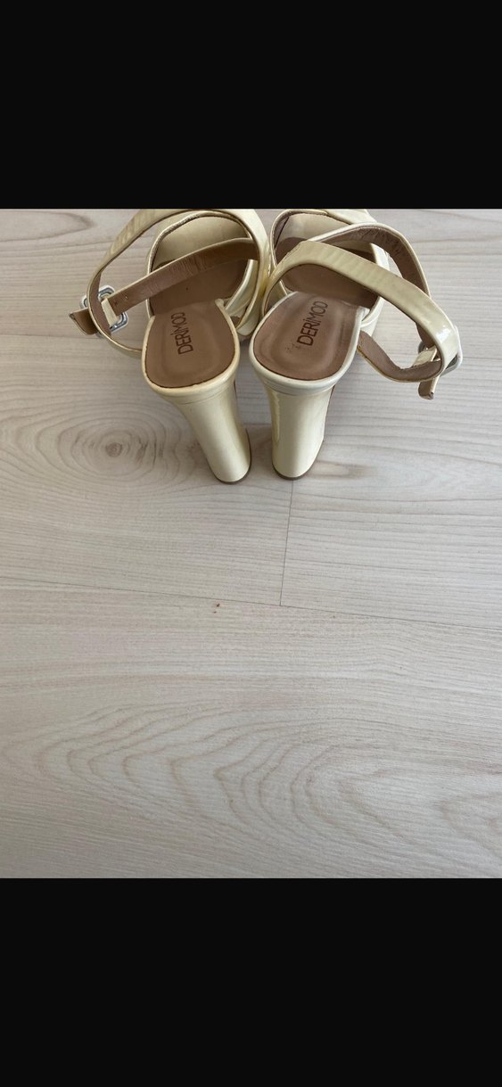 Derimod ,Bej Platform Topuklu Kadın Sandalet - Görsel 4