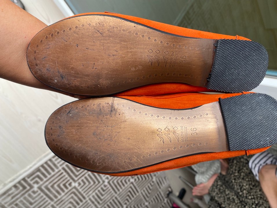 Turuncu Süet Tokalı Kadın Loafer - Görsel 3