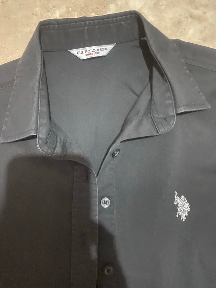 U.S Polo Siyah Pamuklu Uzun Kollu Kadın Gömlek - Görsel 2