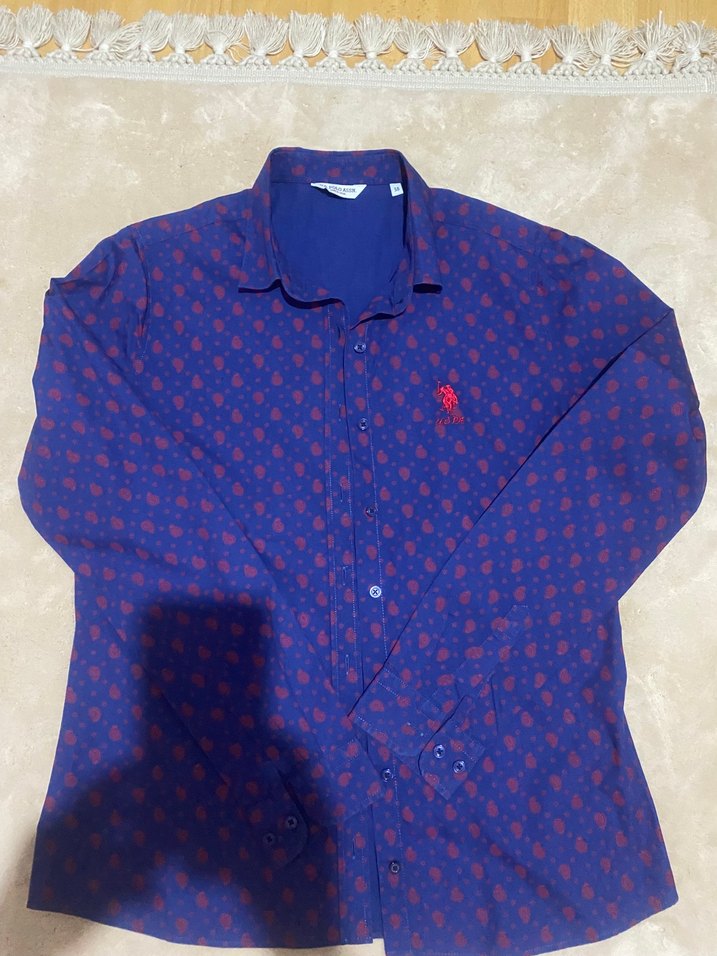 U.S Polo Lacivert Baskılı Kadın Uzun Kollu Gömlek - Görsel 5