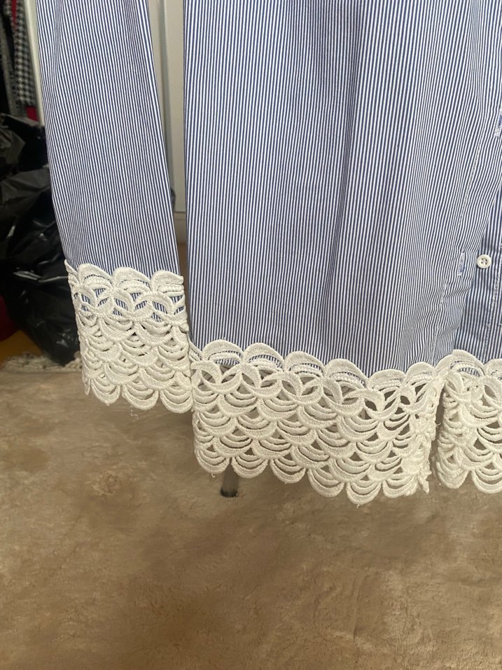 Adil Işık Düğmeli Mavi Pamuklu Bohem Gömlek - Görsel 3