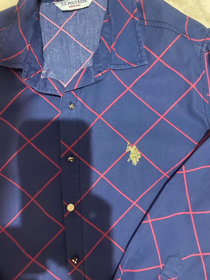 U.S Polo Lacivert Kareli Uzun Kollu Gömlek - Görsel 4