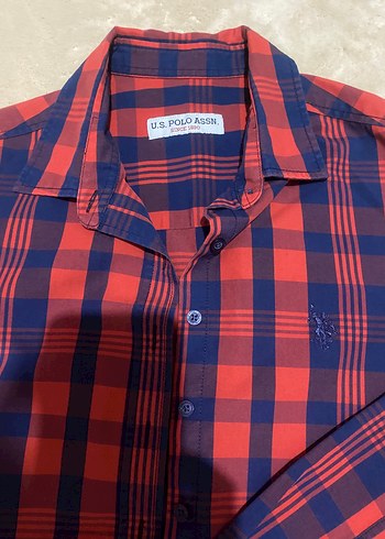 U.S Polo Kadın Kırmızı Kareli Uzun Kollu Gömlek - Görsel 4