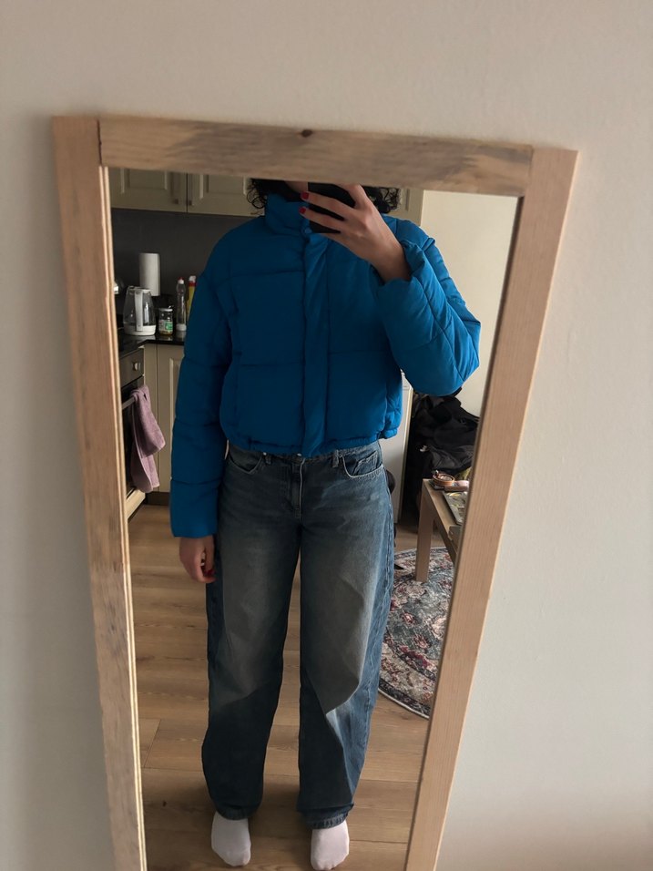 Mavi Kadın Mont Bershka , - Görsel 2