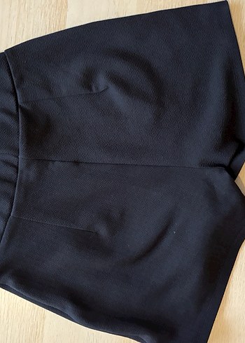 Siyah Mini Düz Kesim Şort Etek - Görsel 3