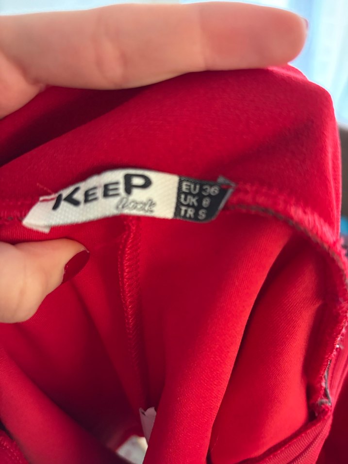 Kırmızı Pilili Mini Şort Etek - Görsel 2