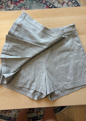 Gri Pilili Mini Etek - Görsel 5