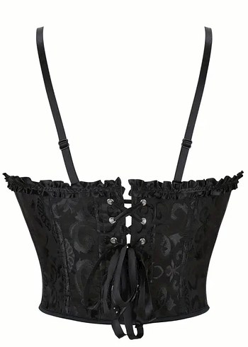 Siyah Gotik Kadın Korse - Görsel 3