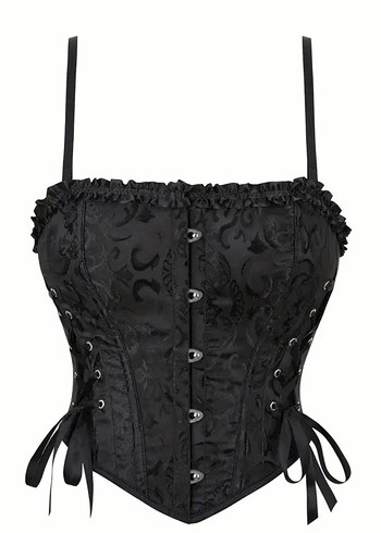 Siyah Gotik Kadın Korse - Görsel 2