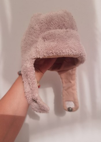 Pudra Peluş Detaylı Şapka 9/12 ay