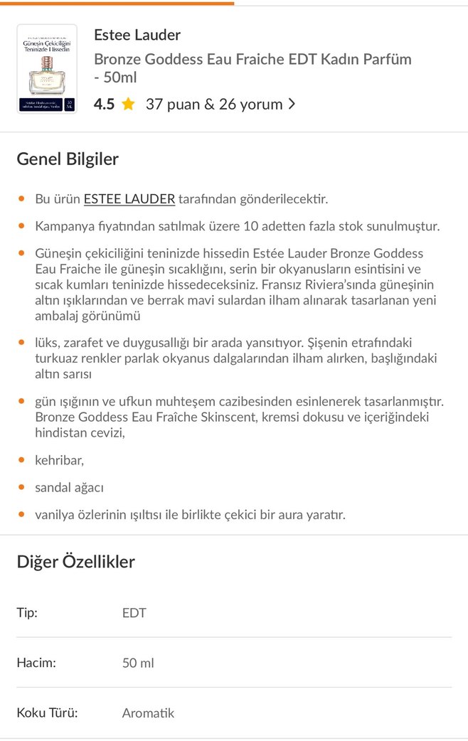 Estee Lauder Bronze Goddess Eau Fraiche 50ml Kadın Parfüm - Görsel 4