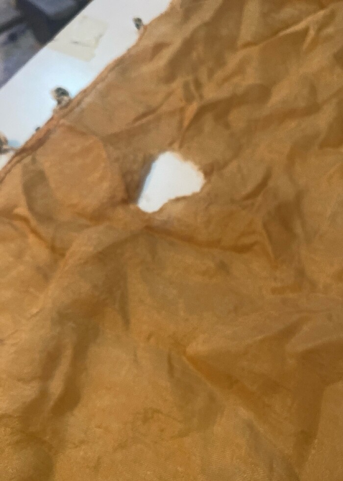 Vintage ipek eşarp üzerine taş boncuk işleme - Görsel 2