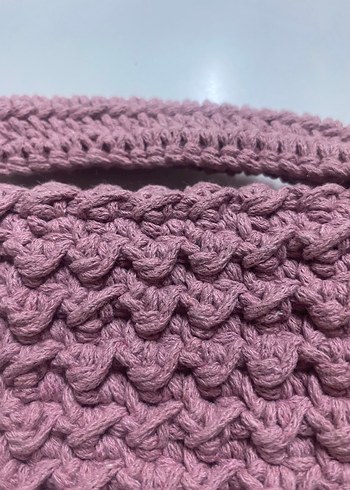 Zincir Detaylı Mor Örgü Kadın Çanta - Görsel 7