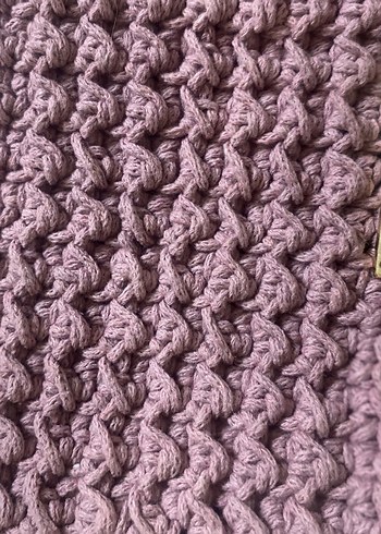 Zincir Detaylı Mor Örgü Kadın Çanta - Görsel 3