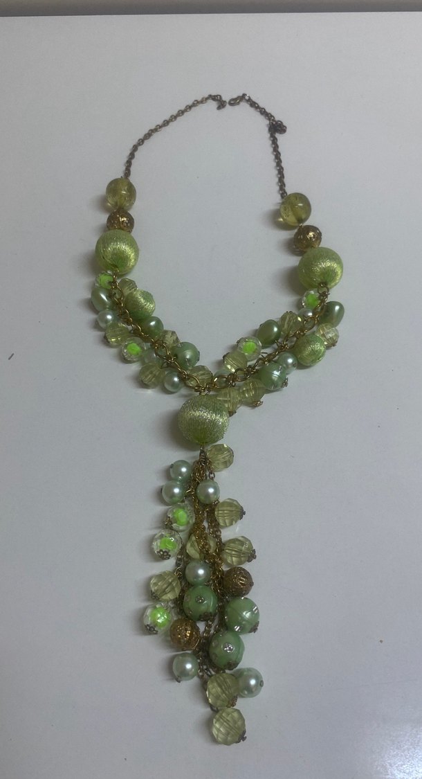 Uzun Yeşil Boncuklu Bohem Kadın Kolye - Görsel 4