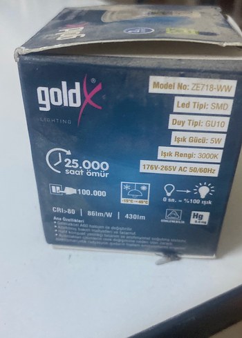 Goldx LED Lamba 5W Sıcak Beyaz - Görsel 2