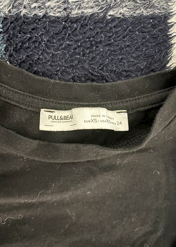 pull and bear siyah uzun kollu crop - Görsel 2
