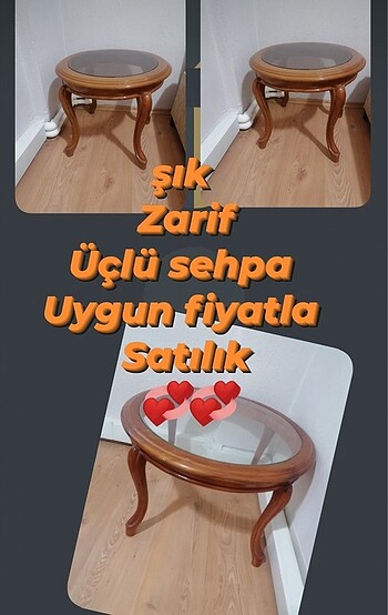 Üçlü cam sehpa