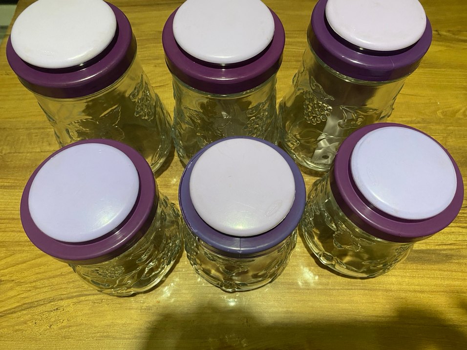 Mor Kapaklı Renkli Cam Gıda Kabı - Görsel 2