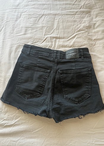 s Beden Siyah Kadın Denim Mini Şort