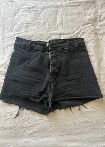 Siyah Kadın Denim Mini Şort