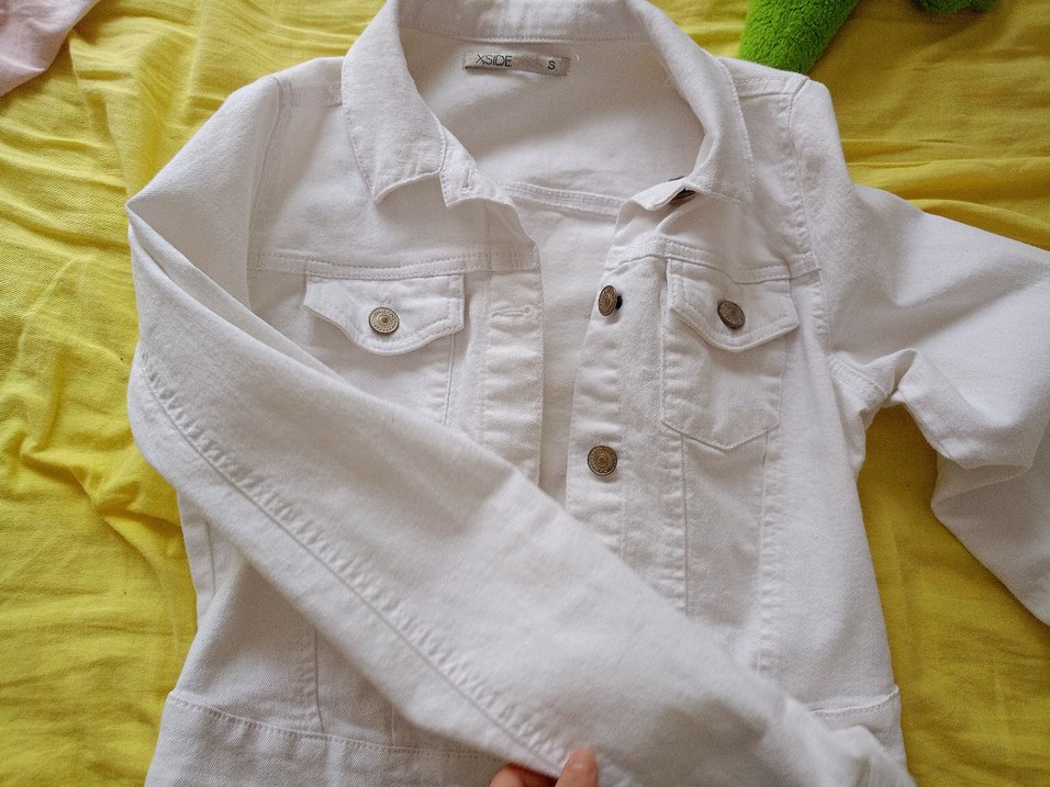 Beyaz Kısa Kot Ceket - Görsel 3