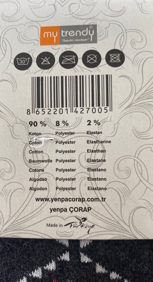 Pembe Desenli Kız Çorabı 11 adet - Görsel 2