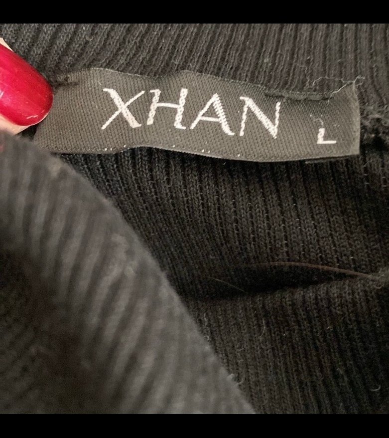 Siyah Uzun Kollu Tekne Yaka Kadın Kazak - Görsel 2