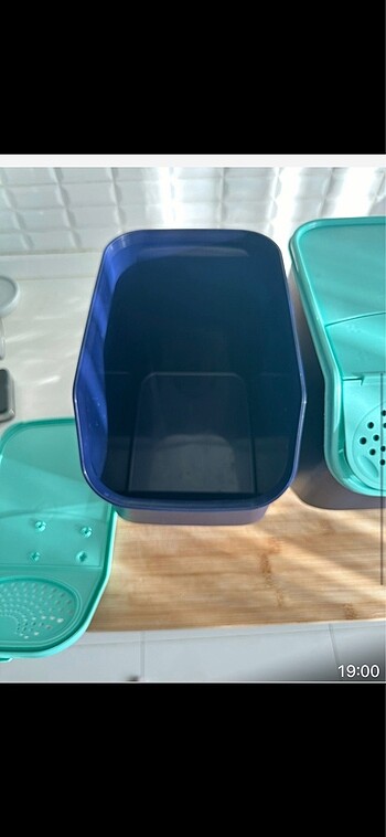 Beden turkuaz Renk TUPPERWARE SAKLAMA KABI