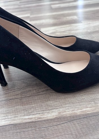 Siyah Süet Stiletto Kadın Topuklu - Görsel 3