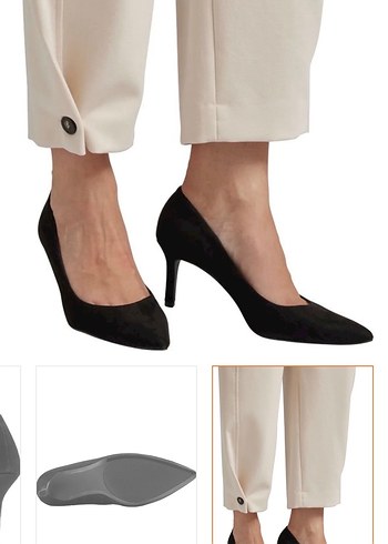 Siyah Süet Stiletto Kadın Topuklu - Görsel 4