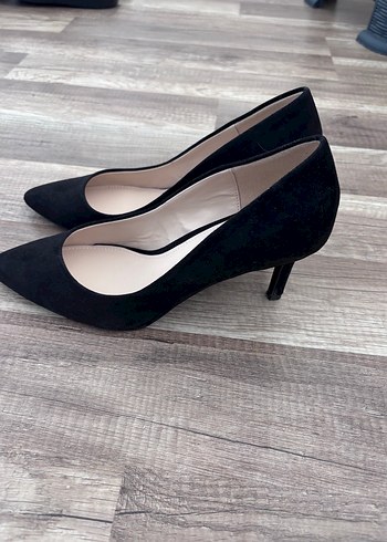 Siyah Süet Stiletto Kadın Topuklu - Görsel 2