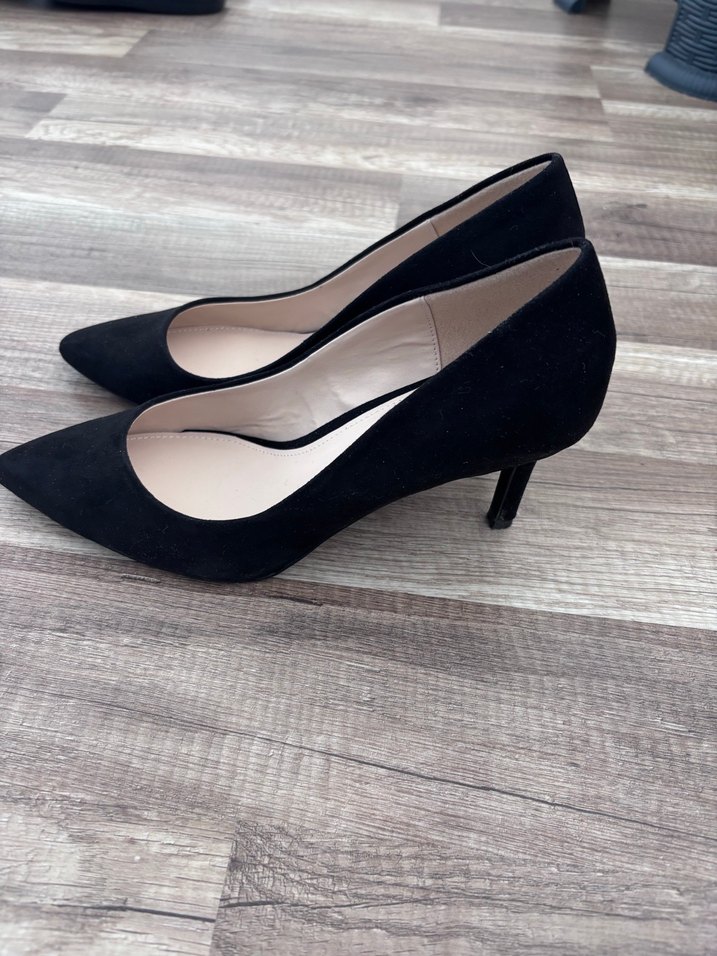 Siyah Süet Stiletto Kadın Topuklu - Görsel 2