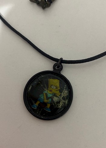 Siyah Zincir Detaylı Midi Kolye - Görsel 2