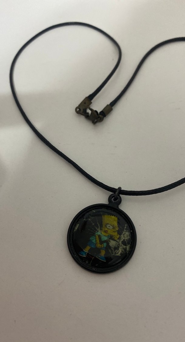 Siyah Zincir Detaylı Midi Kolye - Görsel 3