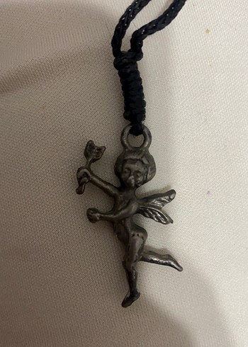 Gri Nakışlı Zincir Detaylı Midi Kolye - Görsel 2