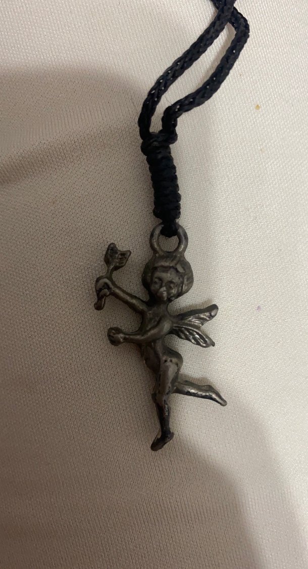 Gri Nakışlı Zincir Detaylı Midi Kolye - Görsel 2