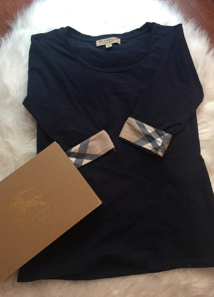 m Beden lacivert Renk Burberry Kapri Kol T shirt