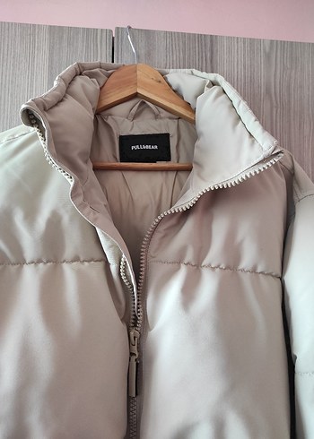 Pull and Bear Bej Fermuarlı erkek Kışlık Mont