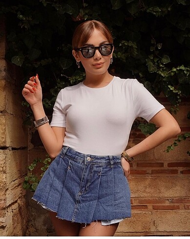 xs Beden mavi Renk Mini kot şort etek