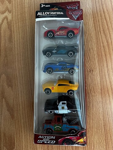 6 adet Arabalar Cars Şimşek McQueen Araba Seti
