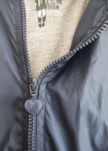 Düğmeli Uzun Mavi Kadın Yağmurluk - Görsel 2