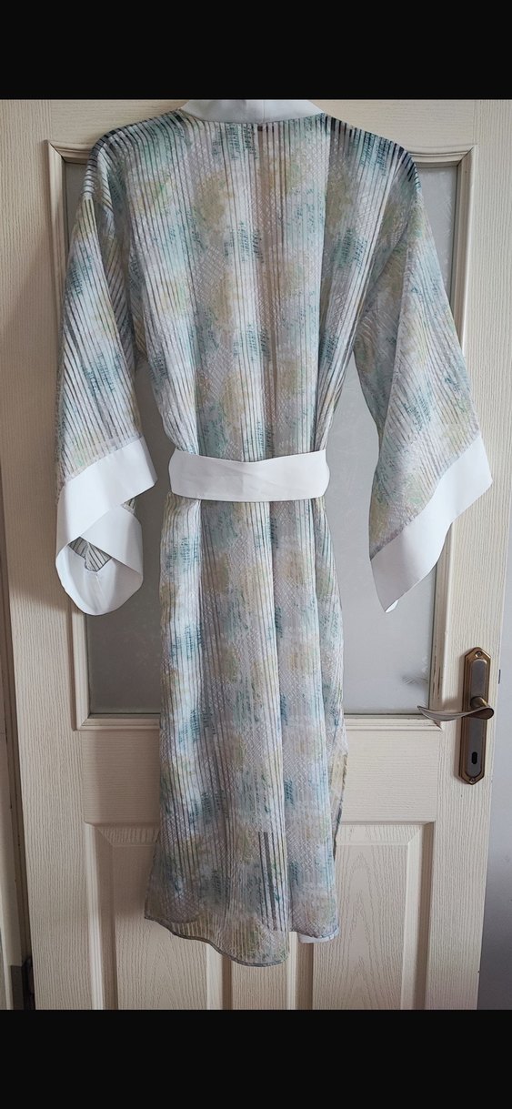 Uzun Pilili Bağlamalı Bohem Kadın Kimono - Görsel 3