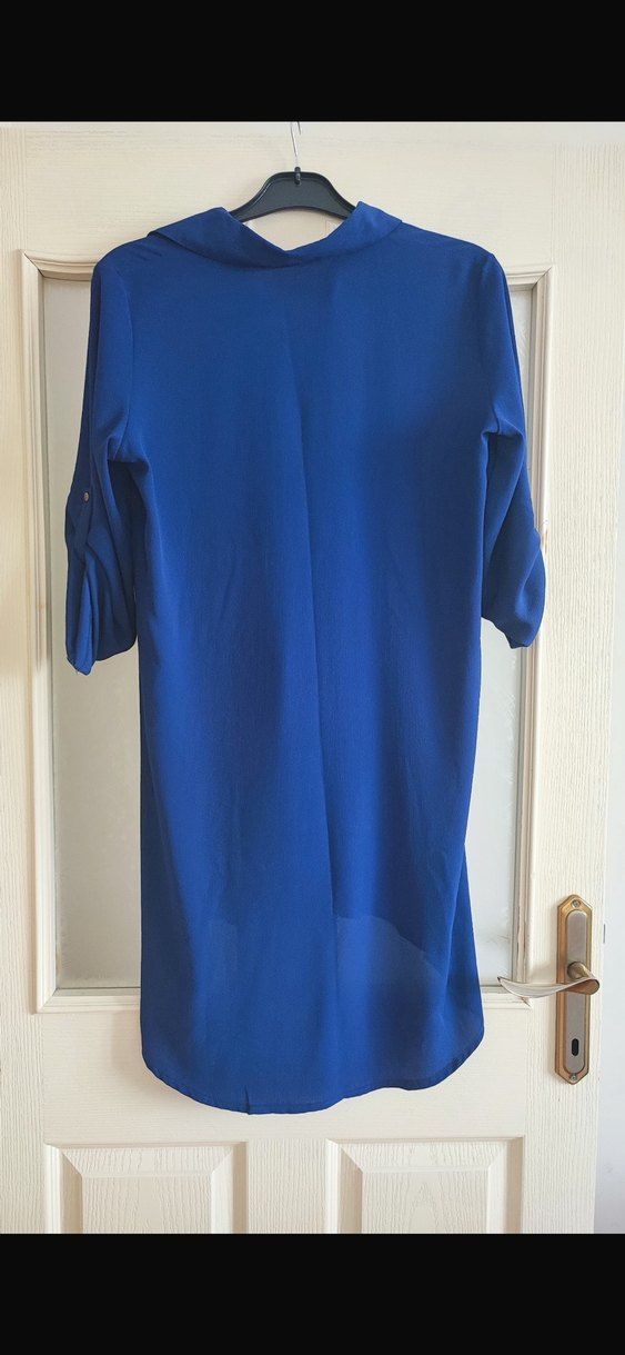 Mavi V Yakalı Kadın Tunik - Görsel 3